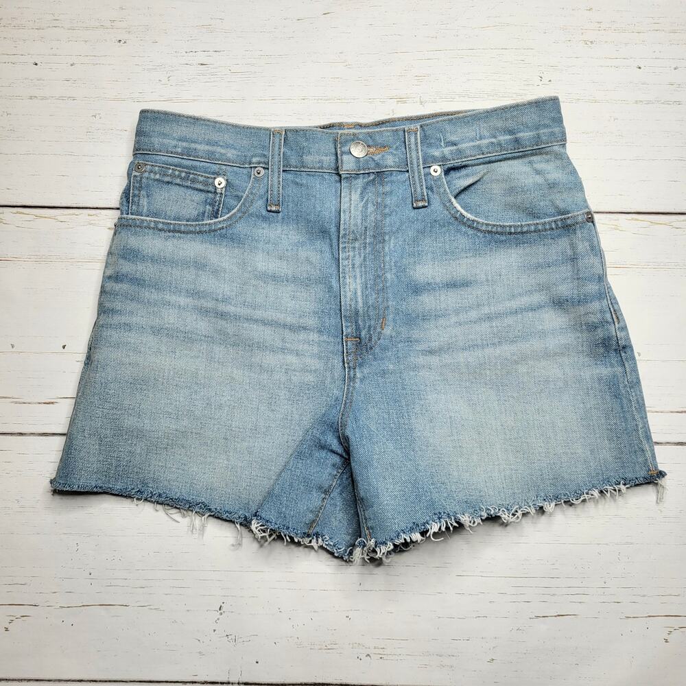 Madewell Perfect Jean Shorts Raw Hem High Rise Cutoffs Medium Bowman Wash 26